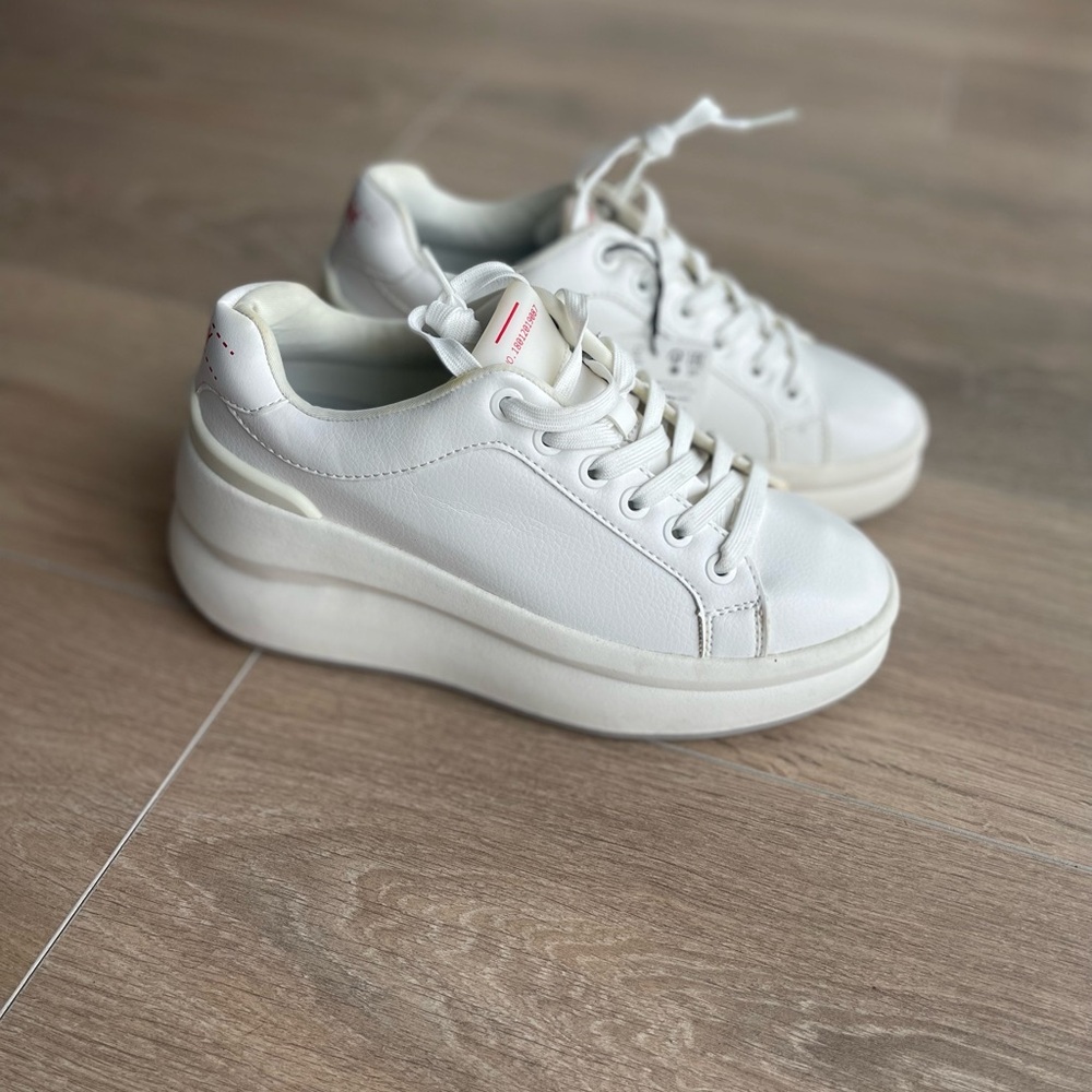 Women's White Platform Sneakers